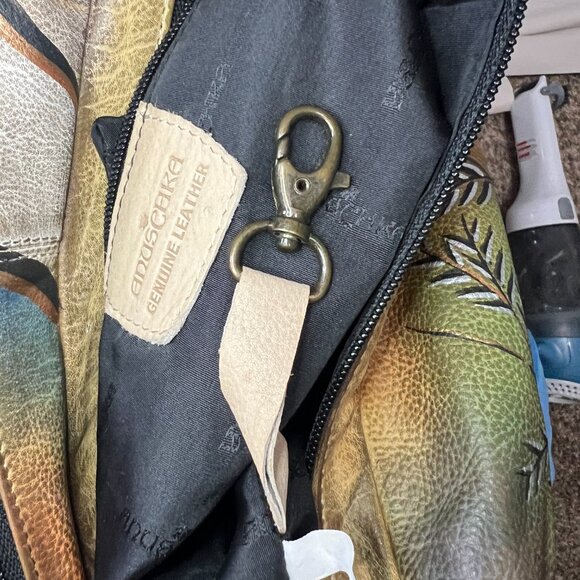 Vintage ANUSCHKA Hand-Painted Jungle Print Shoulder Bag - Picture 15 of 16